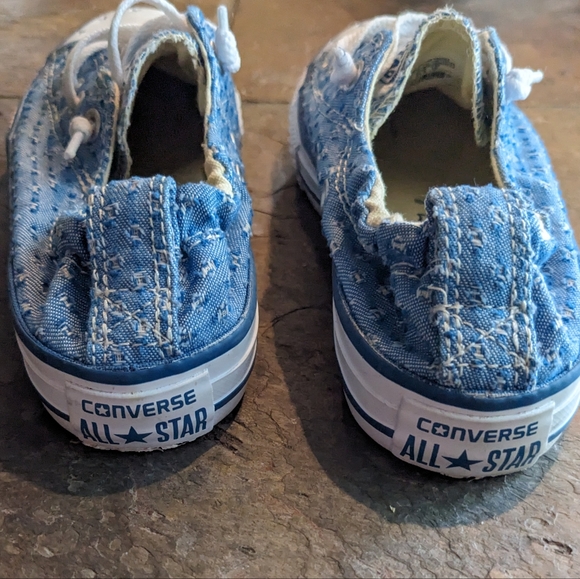 Shoreline blue color Converse lace-up slip-on youth size 13.5 classic low top - Picture 13 of 14